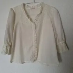 【美品】レース七分袖ブラウス