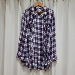 OZOC チェック柄ロングシャツのサムネイル