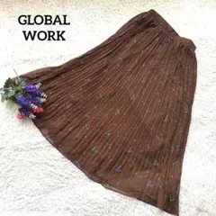 GLOBAL WORKグローバルワーク【プリーツ】【花柄 】【シフォン】スカート