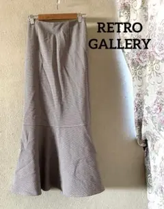 ブラウン チェック柄 フレアスカート