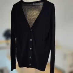 【UNIQLO】メンズ Vネック カーディガン 紺 ネイビー シンプル [M]