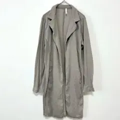 【エル　ELLE】　ロングコート　グレージュ 38/M デザイン◎　【D77】のサムネイル