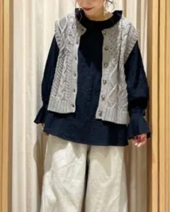 SM2 Fluffy Wool Blend 前後着ニットベスト