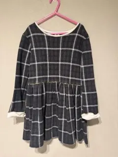 プチバトー 8ans ワンピース チェック 起毛素材