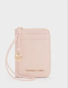 CHARLES＆KEITH Apfra キルトリストレットカードホルダー ピンク