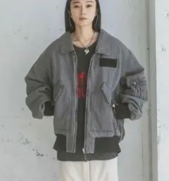 美品　JEANASIS　リバーシブルパファーフライトジャケット