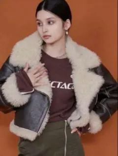 MURUA ヴィンテージライクショートフェイクムートン ブラウン