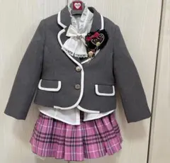 デコラピンキーズ　入学フォーマルスーツ グレー×ピンク 120