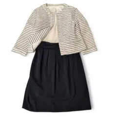 ロペピクニック　2点　ノーカラージャケットワンピースセット　ツイード