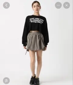 バルーンスカート グレー サイドドローストリング