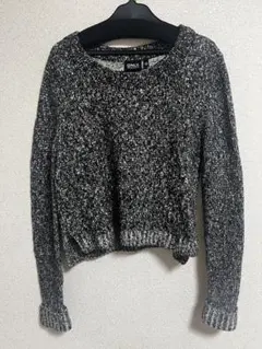 グレー ビーズ装飾 ニット XS