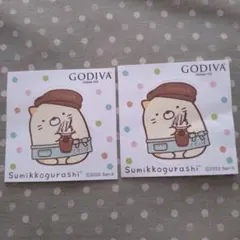 すみっコぐらし ねこ　GODIVA ステッカー 2枚セット
