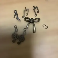 チャーム パーツ まとめ売り リボン 音符