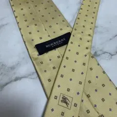 バーバリー BURBERRY ネクタイ イエロー 総柄 シルク