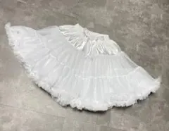 チュールパニエ★ホワイト白ロリータコスプレアニメ衣装