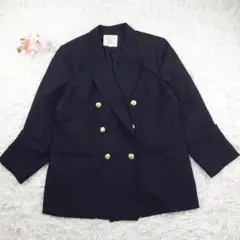 【大きいサイズ✨】バーバリーロンドン　ノーカラージャケット　麻　リネン　46 セール】ノーカラージャケット（リネン・麻）ファッション通販