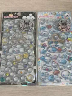 ジュエルプチドロップシール　あわわちゃん、シマエナガ2種