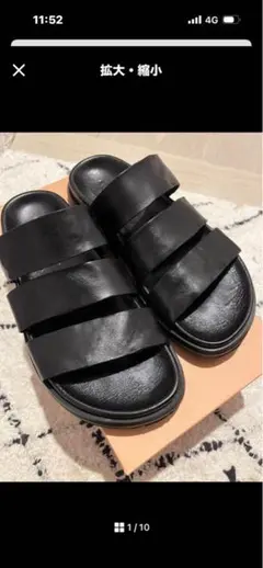 j.s luxe 購入CORSO ROMA 9 レザーサンダル ブラック 37のサムネイル