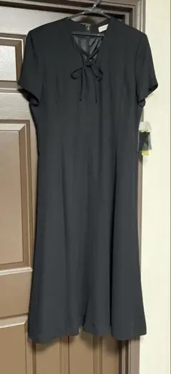 新品！　ブラック半袖ロングワンピース13AR