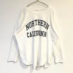 【adapt retailing】Tシャツ 英字ロゴ ラウンドヘム 綿100％M