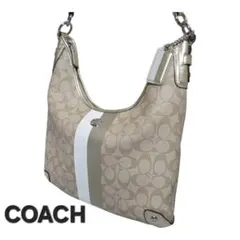 美品 COACHコーチF14476 シグネチャー2WAYショルダーバッグゴールドのサムネイル
