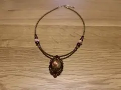 ヴィンテージ風ローズモチーフネックレス