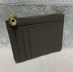 コインケース　ダークブラウン　本革　カード入れ　小銭入れ　薄型　パスケース