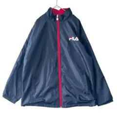 FILA ナイロンジャケット ウインドブレーカー 160 サイズ S 紺 赤のサムネイル