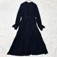 美品✨セルフォード 2way リボン ボウタイ プリーツ ワンピース ネイビー 美品✨セルフォード 2way リボン ボウタイ プリーツ ワンピース