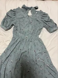 Honeys ハニーズ COLZA 花柄リボン付きワンピース グリーン