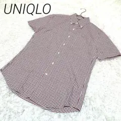 UNIQLO メンズチェック柄 半袖シャツ M スリムフィット