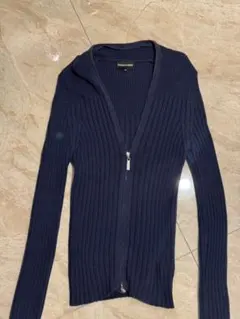 【美品】EMPORIO ARMANI ネイビー ジップアップセーター L