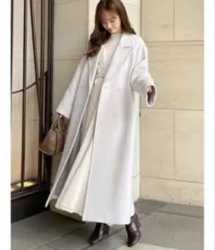 MERCURYDUO オフホワイト ビッグラペルロングコート M