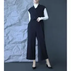 LERURE lantern sleeve rompers ブラック - メルカリ