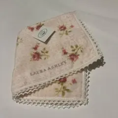 LAURA ASHLEY 花柄ハンカチ ピンク
