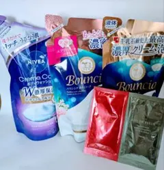 【新品】ボディウォッシュ詰替、ニベア、牛乳石鹸バウンシア360ml×3点セット