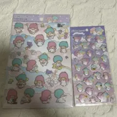 【２枚セット】リトルツインスターズ ペタペタシール　ぷくっとシール　ダイソー