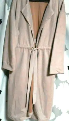 くすみピンク　ロングコート　ジャケット　羽織　M 美品
