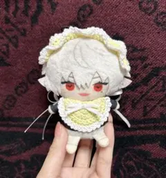 《黄×白》にじぱぺっと ぬい服 ホワイトブリム スタイ セット