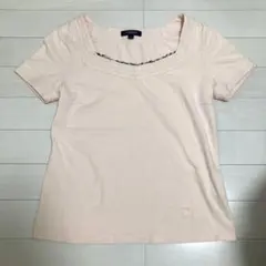 バーバリーロンドン スクエアネックカットソー ノバチェック ホースロゴ