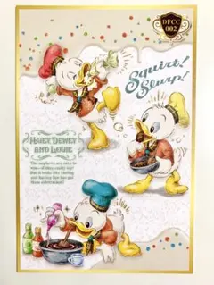 ダックファミリー チョコレート　ポストカード　ヒューイ デューイ ルーイ