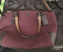 未使用★多少傷あり★COACH バーガンディ チェック柄 ショルダーバッグ