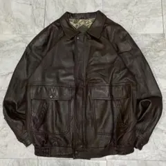 フライトジャケット G-1 レザージャケット 羊革 本革 L ダークブラウン