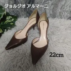 【美品】ジョルジオ アルマーニ スエードレザー ポインテッドトゥ パンプス 美品ジョルジオアルマーニレッドスエード ポインテッドトゥ