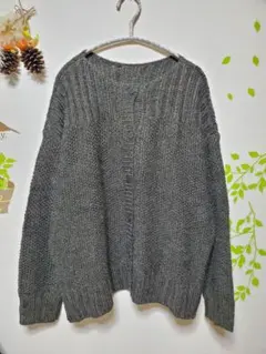 新品⭐サマンサモスモス【オリーブ】切替タック編み前後着ニット