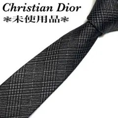 【未使用品】 クリスチャンディオール ネクタイ チェック柄 シルク
