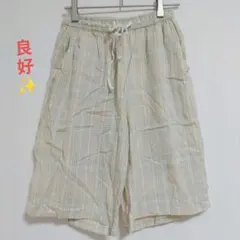 綿100% チェック柄 ルームパンツ ハーフパンツ M-Lサイズ ウエストゴム