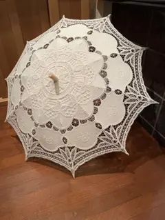 アイボリー レース模様 日傘