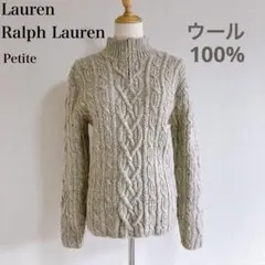 LAUREN RALPH LAUREN ウールケーブルハーフジップニットセーター