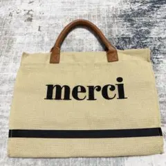 キャルトセゾン quatre saisons トートバッグ merci ベージュのサムネイル